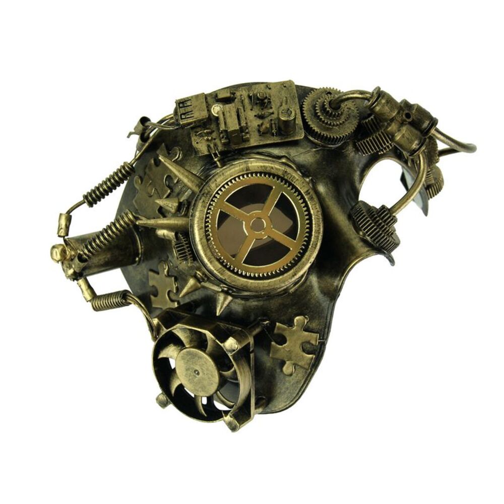Metallic Gold Spiked Steampunk Phantom Adult Costume Mask